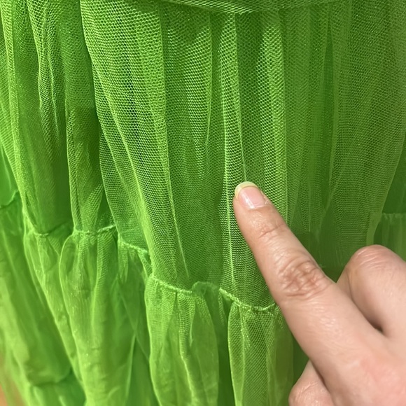 Ml Monique Lhuillier womens Tulle Gown Neon Green NWT - Picture 14 of 17